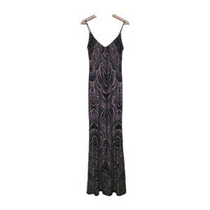 Jump Apparel Maxi Dress Womens 7/8 Black Pink Glitter Lined Cocktail Prom Whimsi